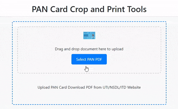 Pan Card PDF Crop and Print Online Free Tools